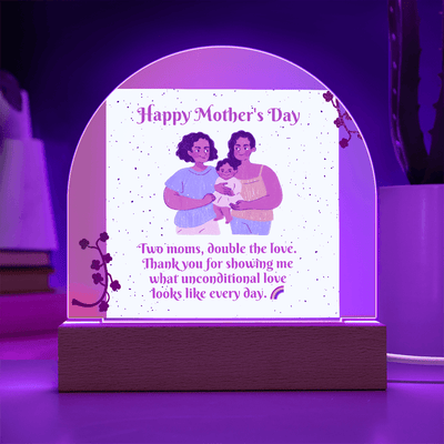 Two Moms, Double the Love – Acrylic Dome Plaque for Mother's Day - Gadget and Glam Shop