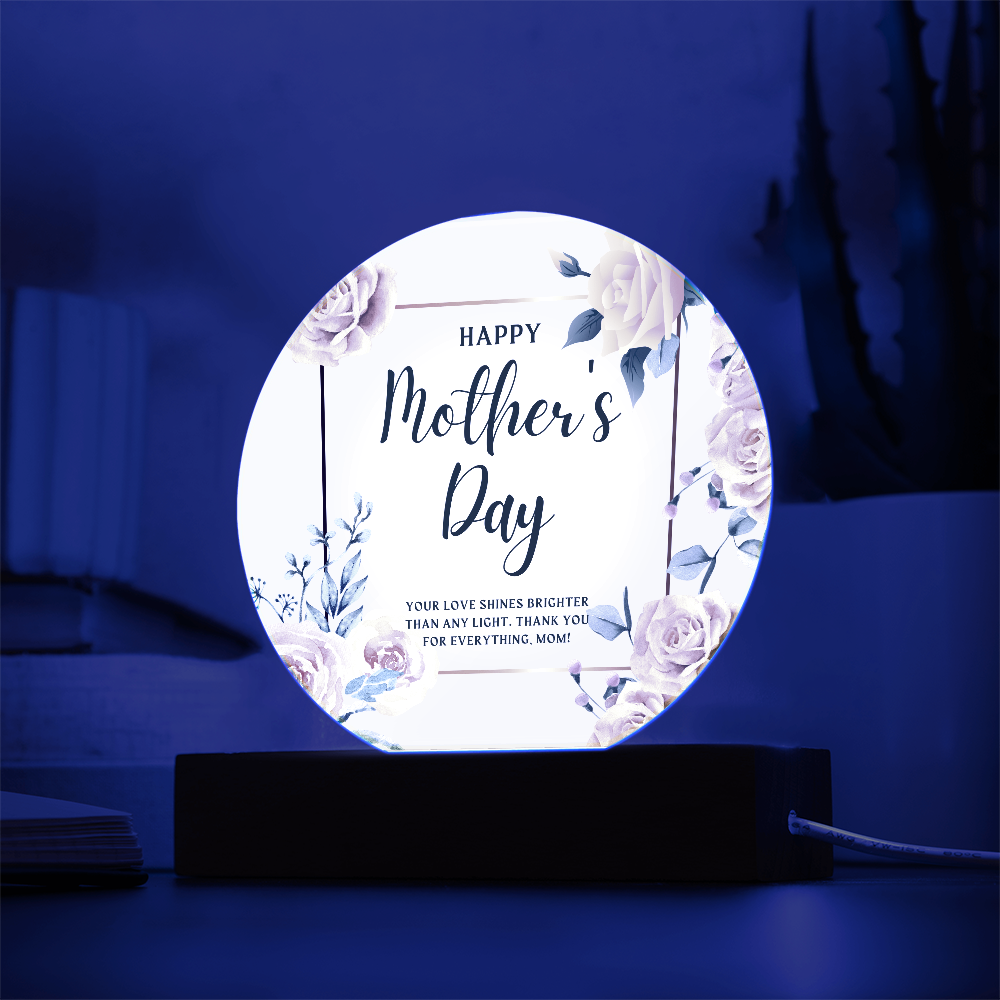 Mom's Love – Acrylic Circle Plaque for Mother's Day