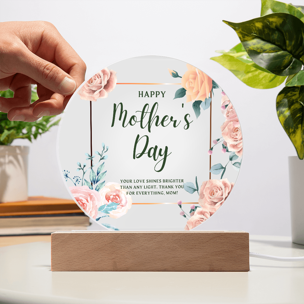 Mom's Love – Acrylic Circle Plaque for Mother's Day