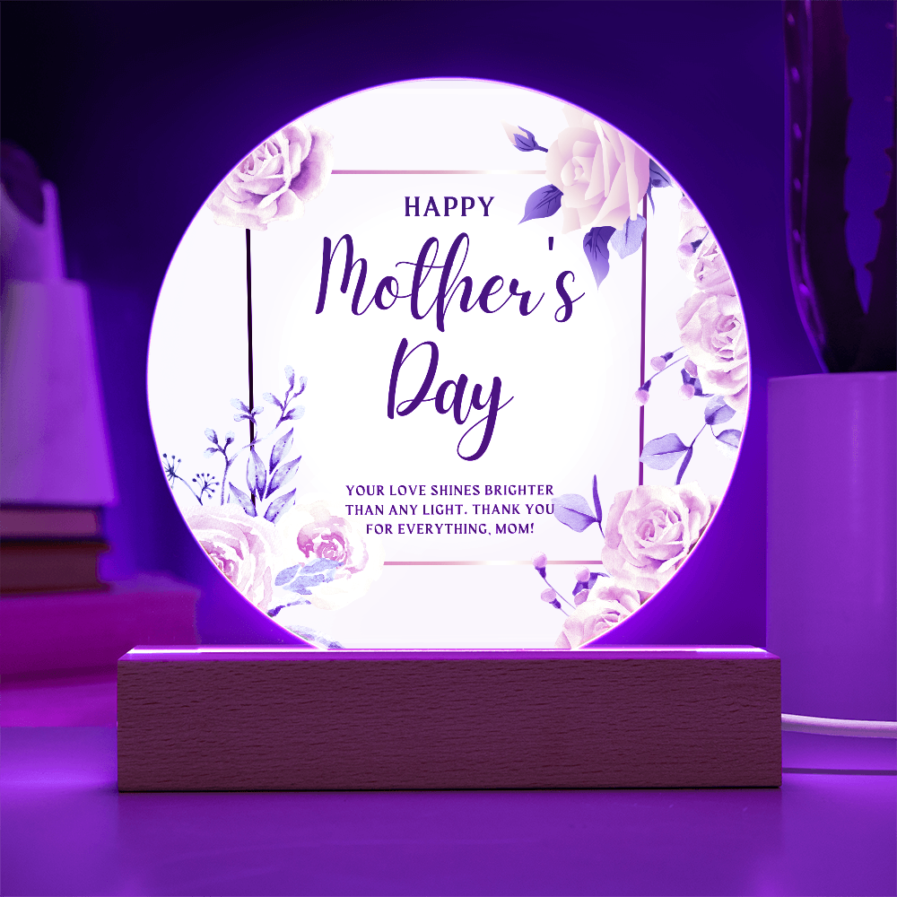 Mom's Love – Acrylic Circle Plaque for Mother's Day