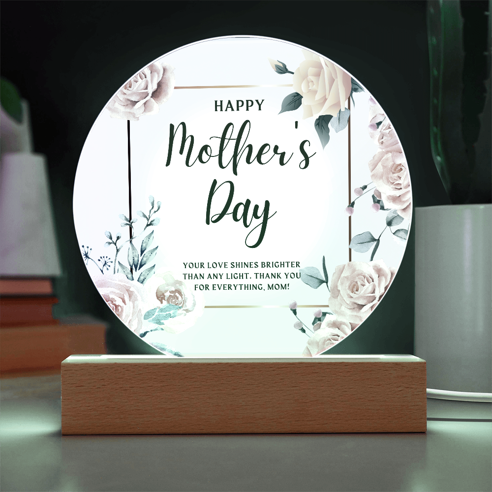 Mom's Love – Acrylic Circle Plaque for Mother's Day