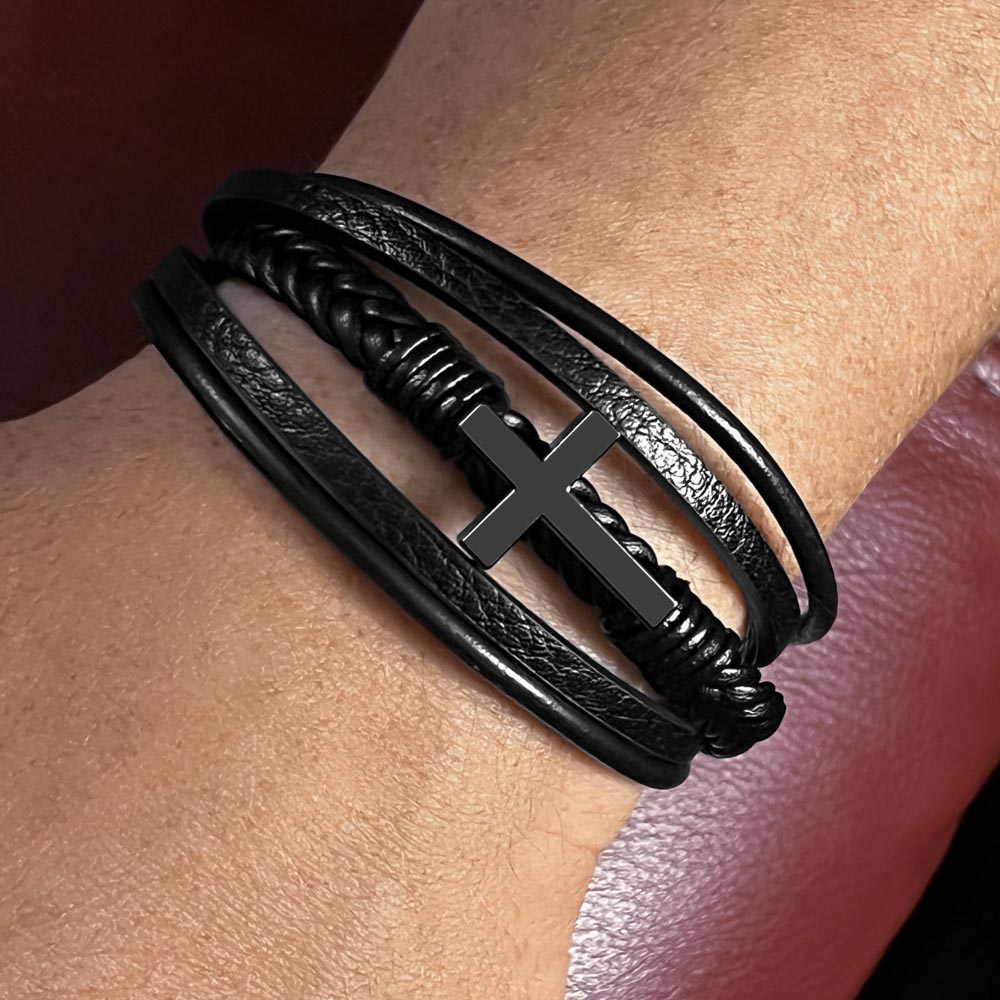 Men's Cross Bracelet - Tribute to the Best Grandfather