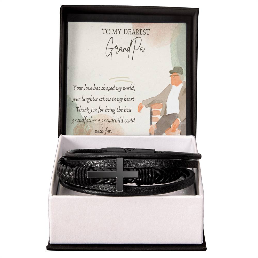 Men's Cross Bracelet - Tribute to the Best Grandfather