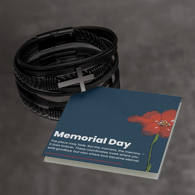 Where We Said Goodbye – Engraved Men's Cross Bracelet of Remembrance - Gadget and Glam Shop