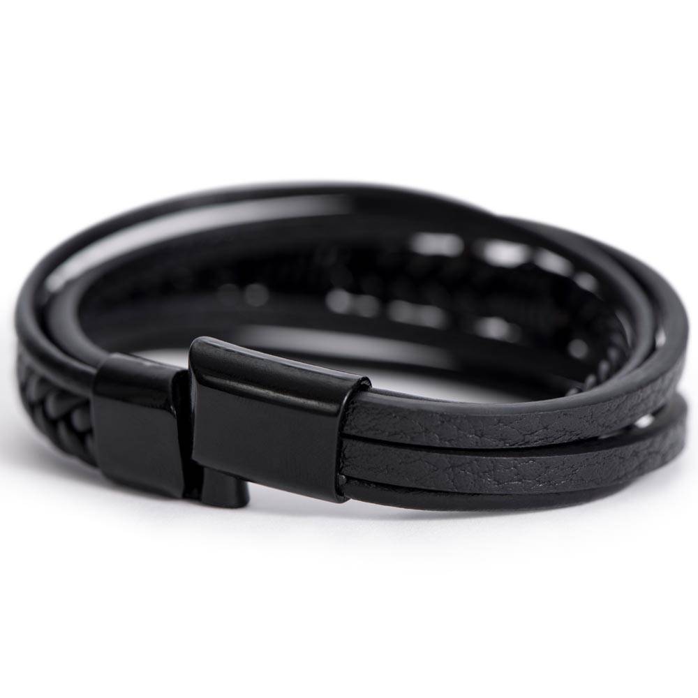 Men's Cross Leather Bracelet - A New Beginning