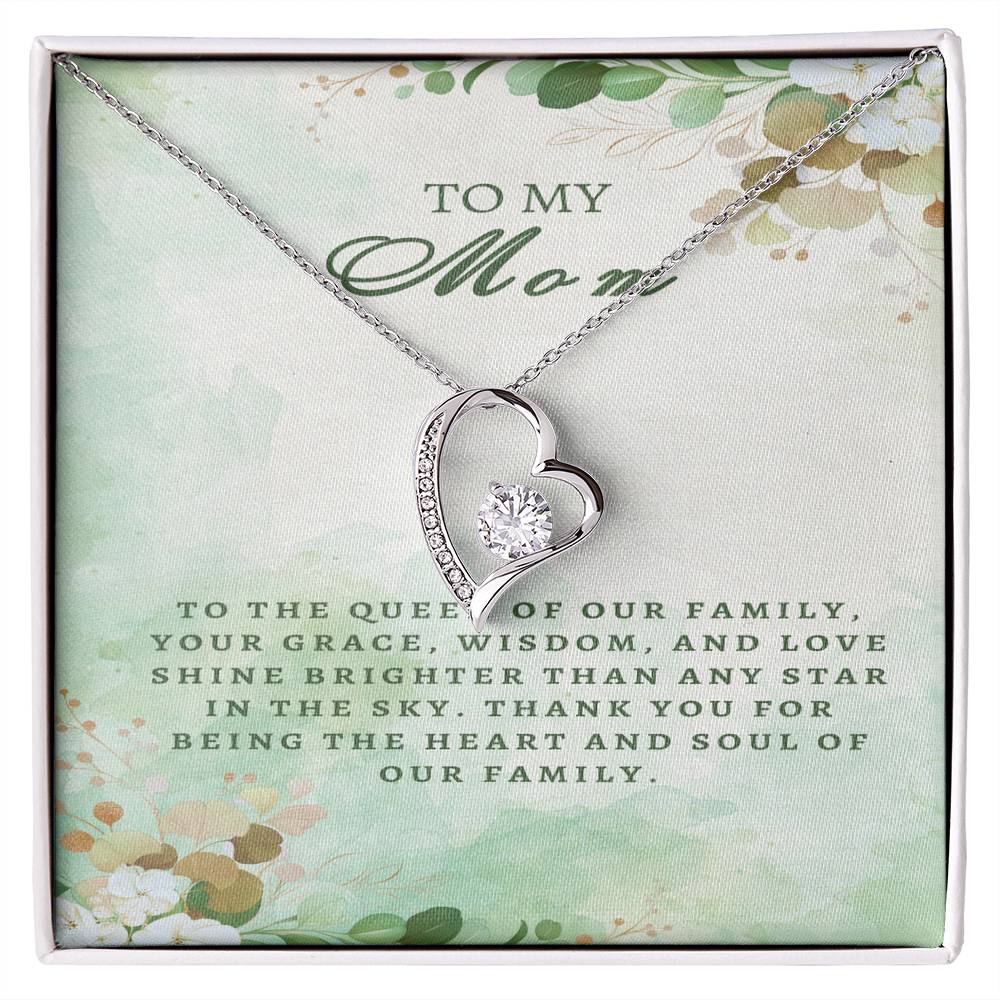 Regal Tribute Necklace for Mom: Grace, Wisdom, Love