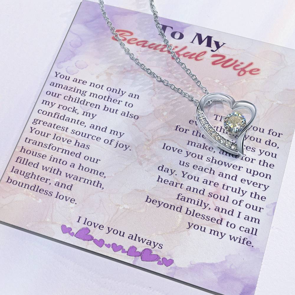 My Beloved Wife: Heart of Our Home Necklace