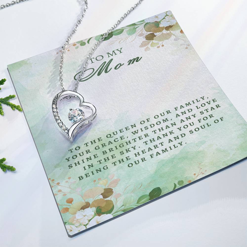 Regal Tribute Necklace for Mom: Grace, Wisdom, Love