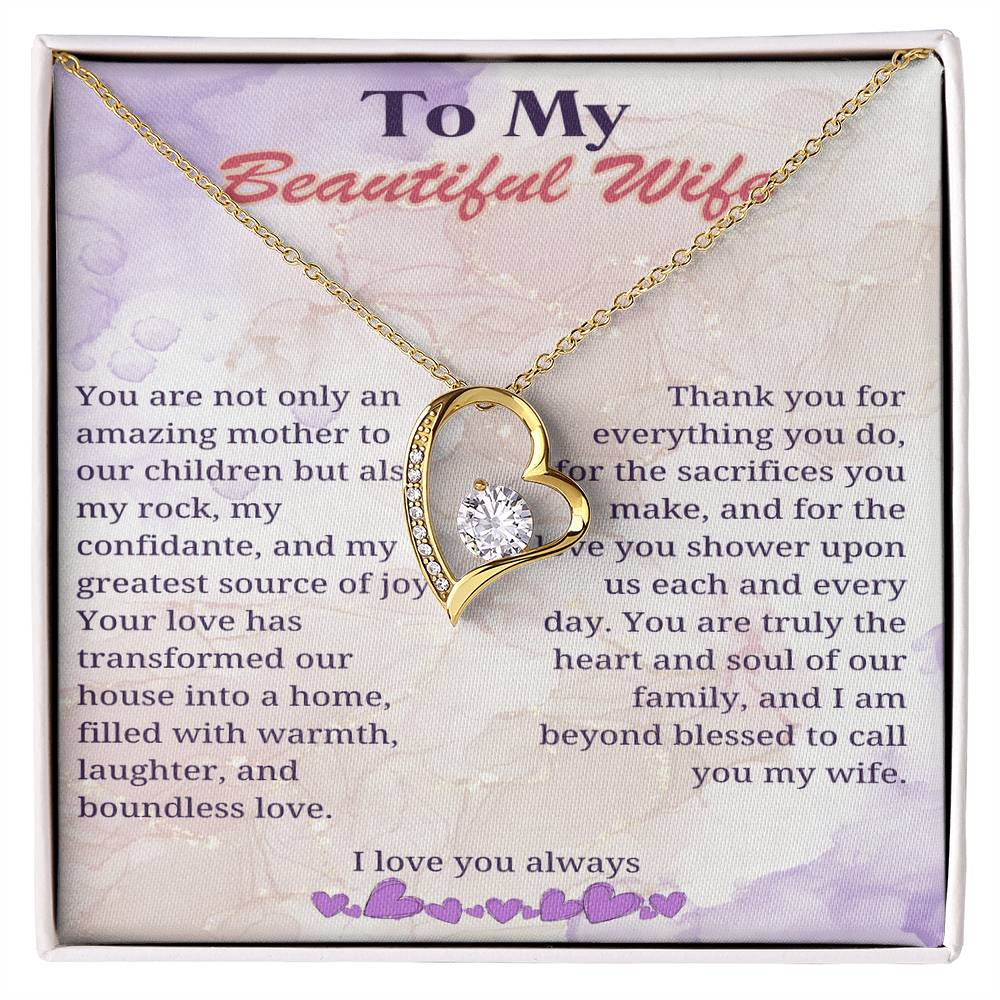 My Beloved Wife: Heart of Our Home Necklace