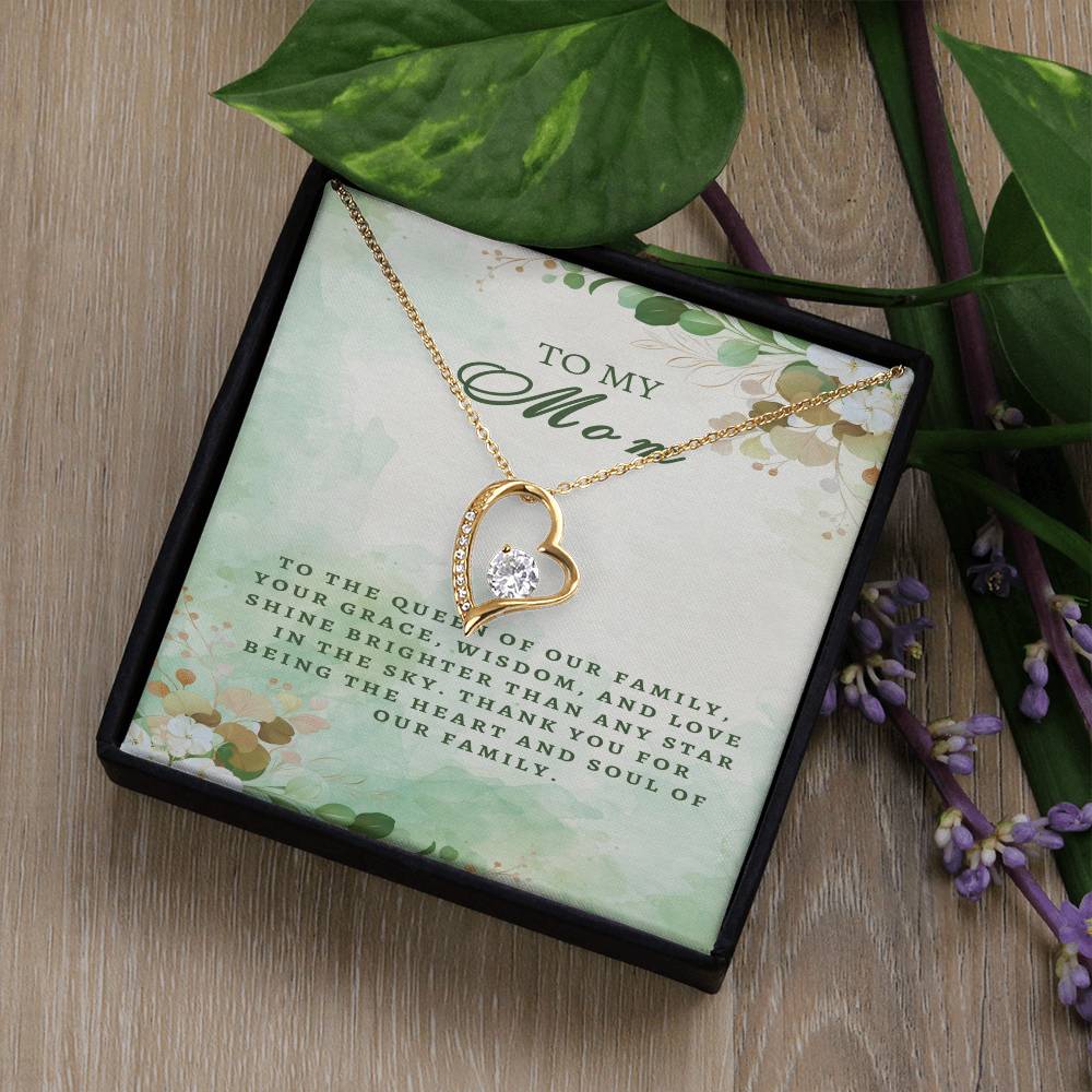 Regal Tribute Necklace for Mom: Grace, Wisdom, Love