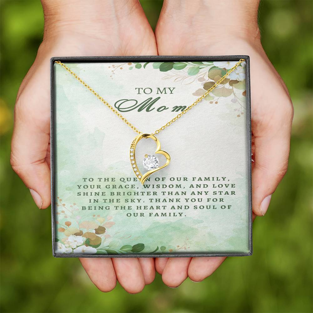 Regal Tribute Necklace for Mom: Grace, Wisdom, Love