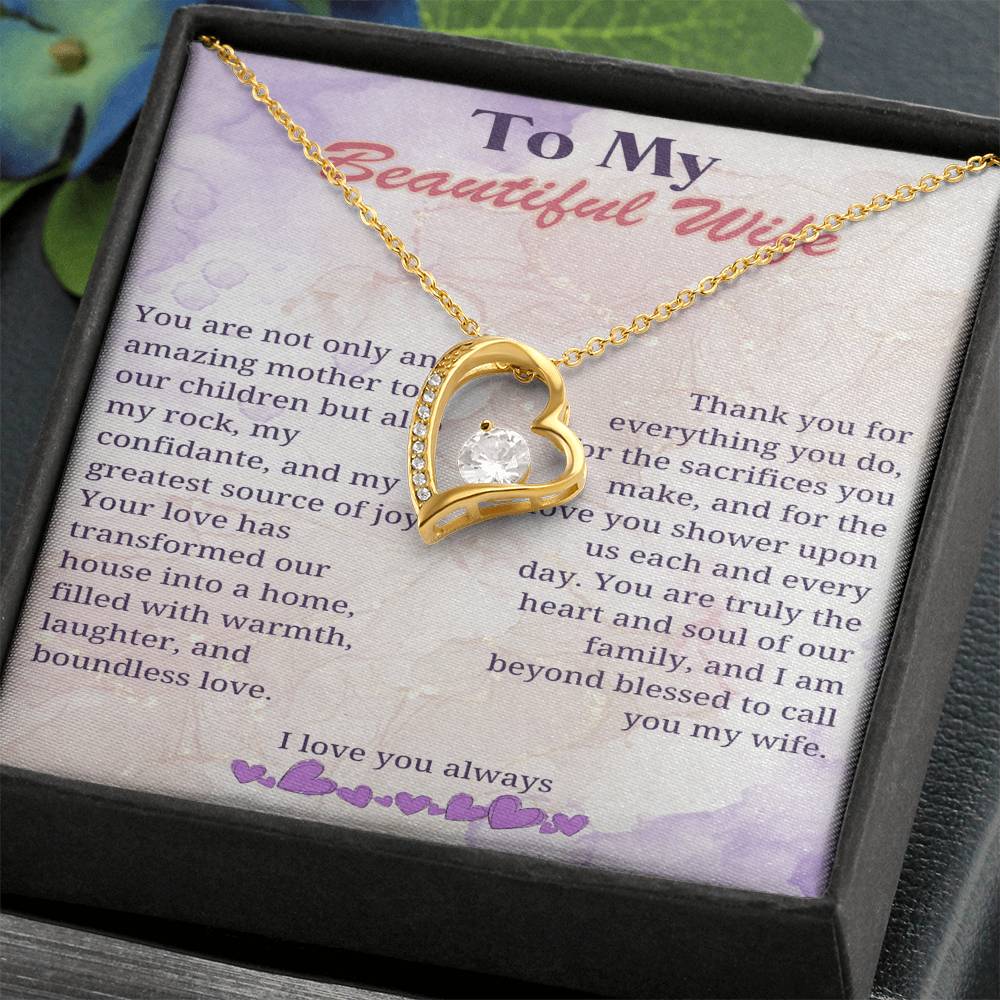 My Beloved Wife: Heart of Our Home Necklace