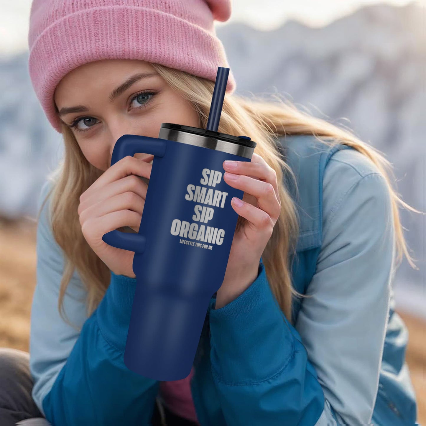 Sip Smart, Sip Organic – 40oz Tumbler – Manual Replacement