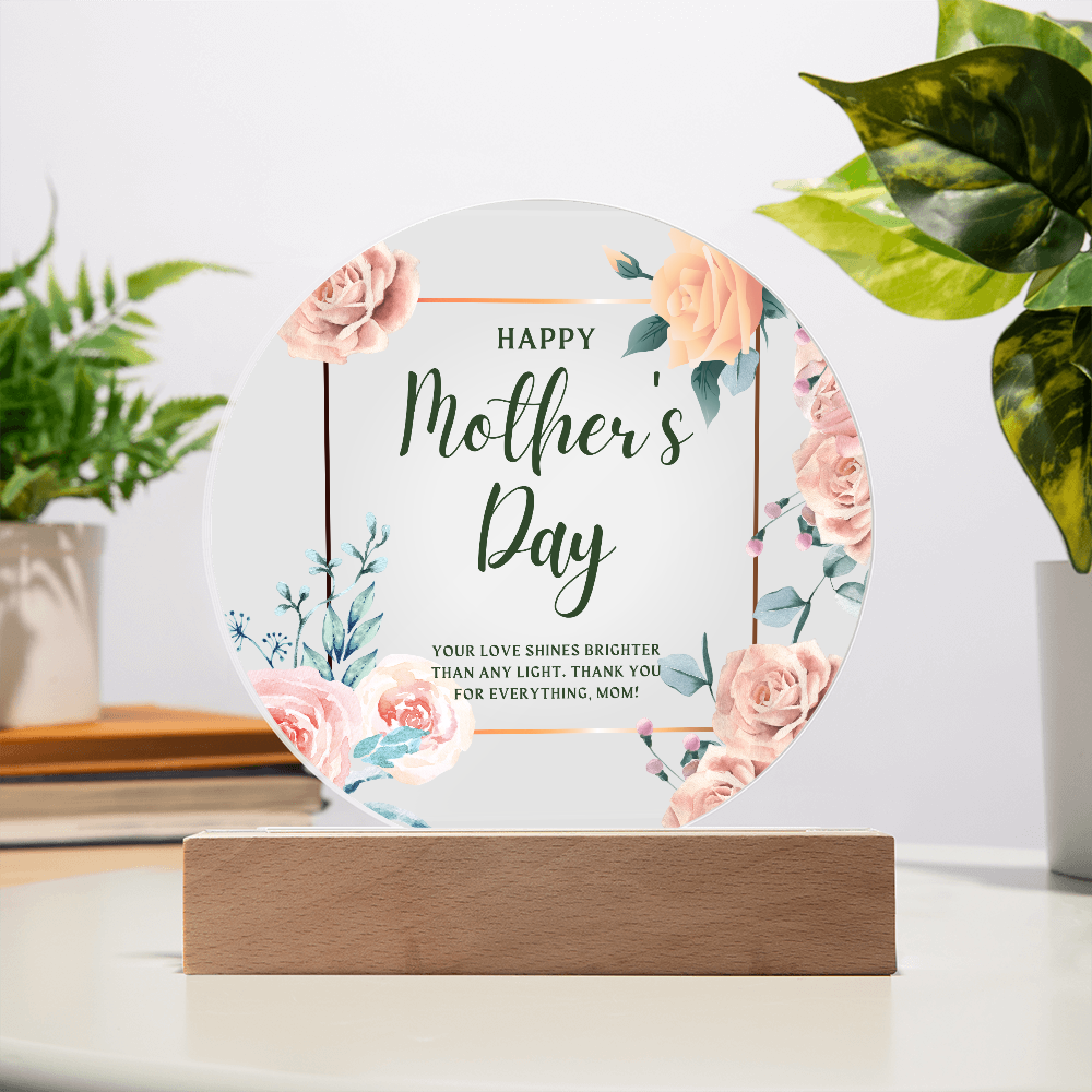 Mom's Love – Acrylic Circle Plaque for Mother's Day