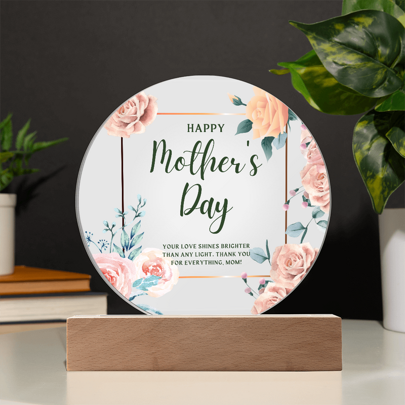 Mom's Love – Acrylic Circle Plaque for Mother's Day