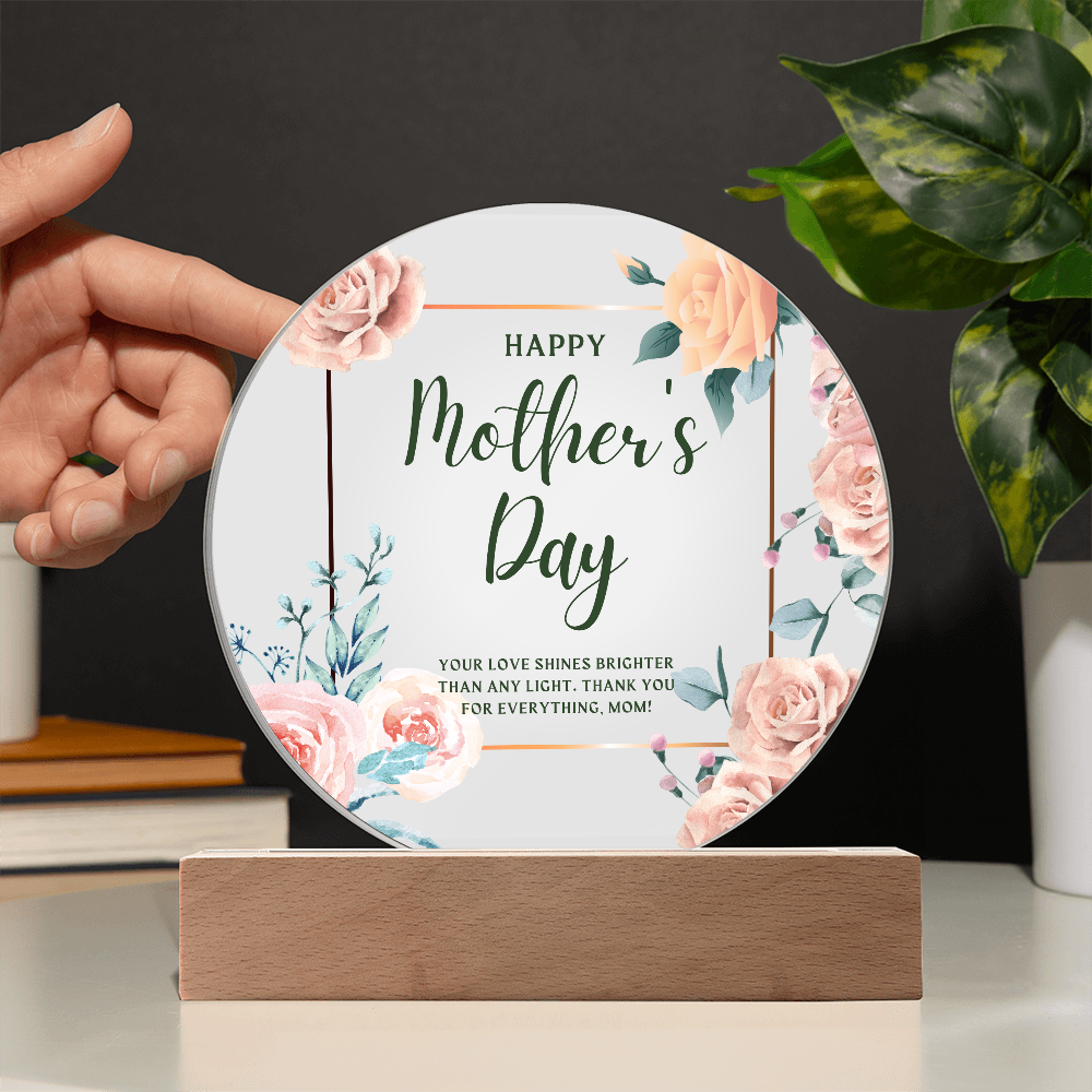 Mom's Love – Acrylic Circle Plaque for Mother's Day