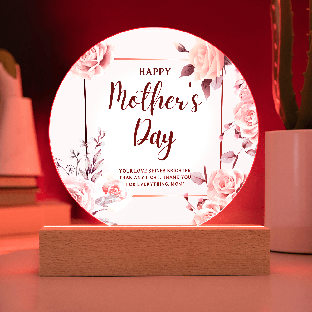 Mom's Love – Acrylic Circle Plaque for Mother's Day