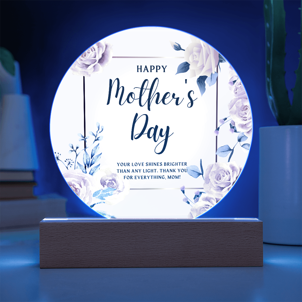 Mom's Love – Acrylic Circle Plaque for Mother's Day