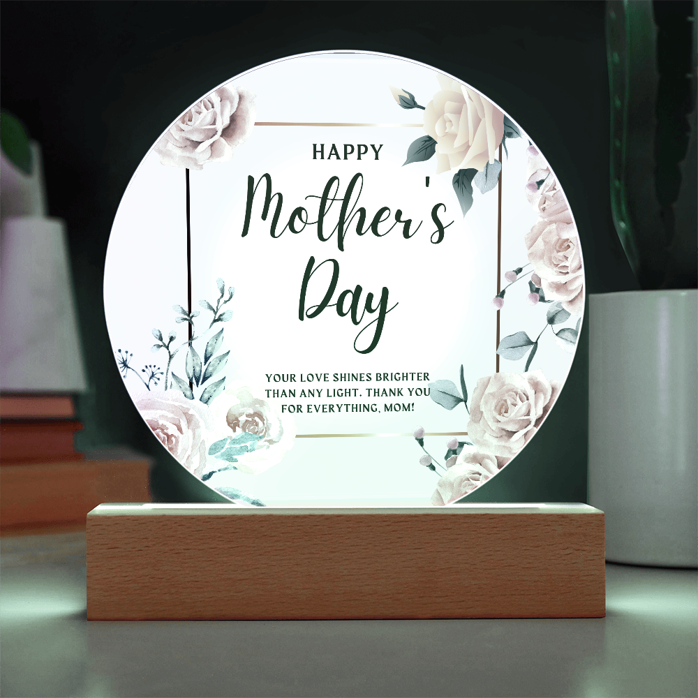 Mom's Love – Acrylic Circle Plaque for Mother's Day