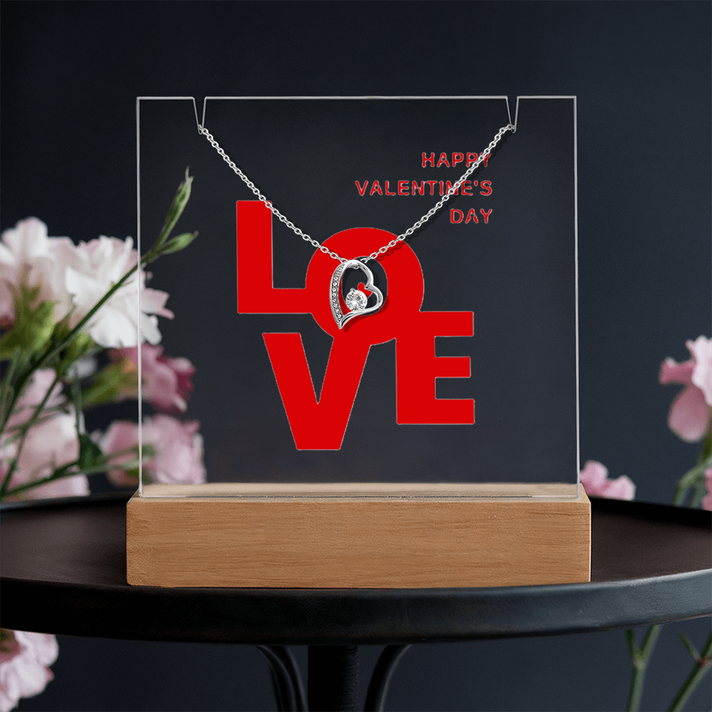 Eternal Love: Valentine's Day Keepsake Acrylic & Forever Love Necklace Set