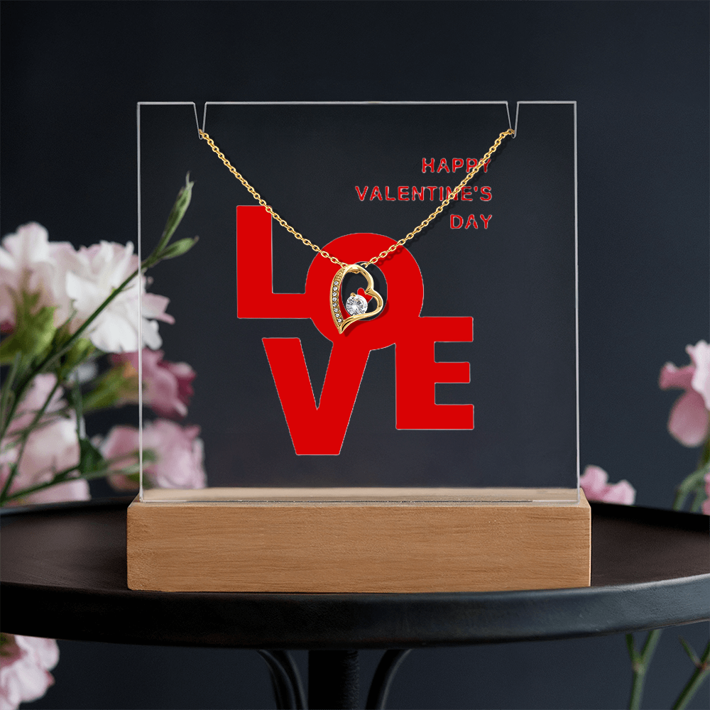 Eternal Love: Valentine's Day Keepsake Acrylic & Forever Love Necklace Set