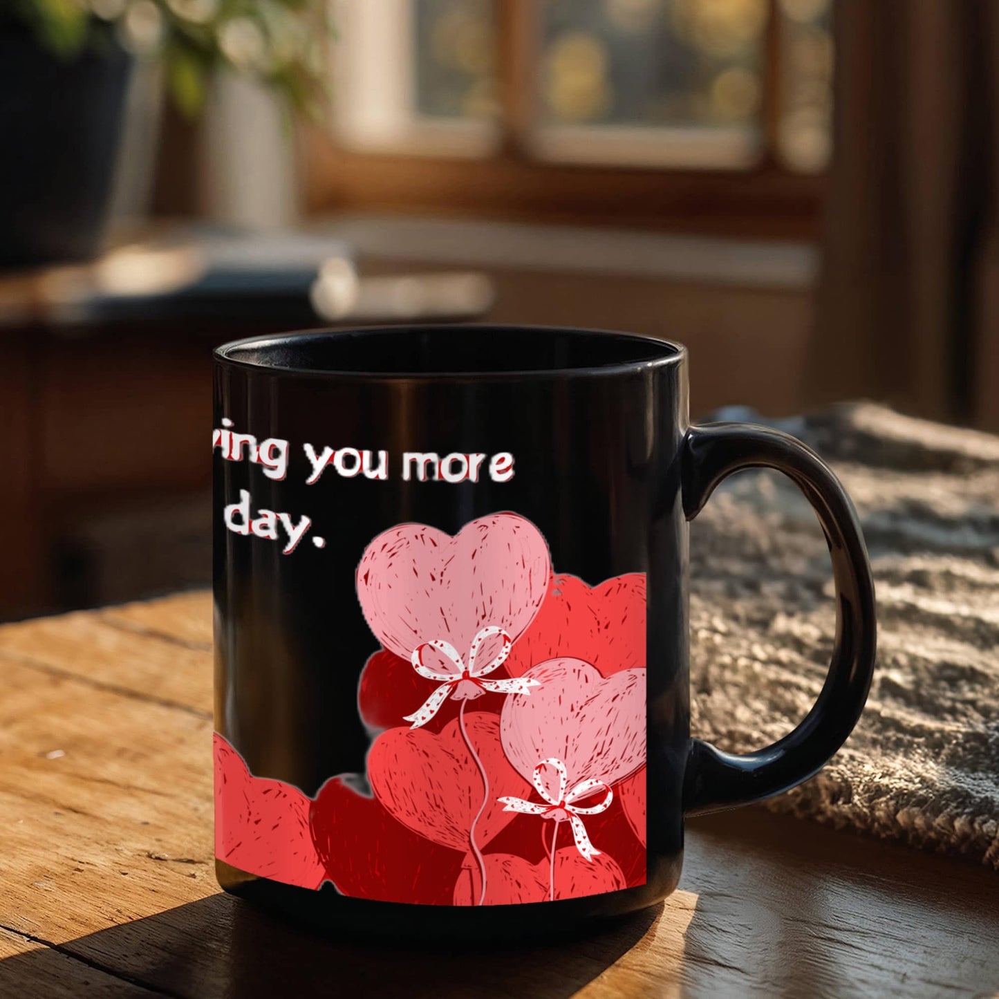 Valentine's Day Love Brew: Black Ceramic Mug