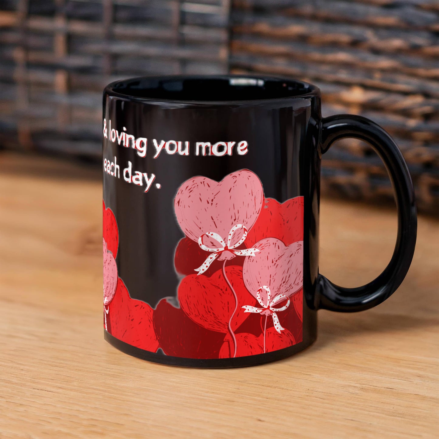 Valentine's Day Love Brew: Black Ceramic Mug