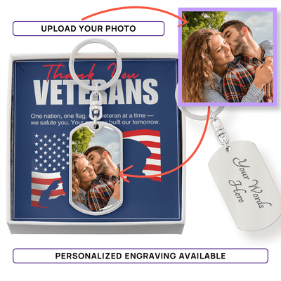“United We Stand” Graphic Dog Tag Keychain - Gadget and Glam Shop