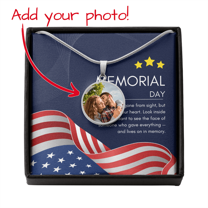 See Their Smile Again – Photo Upload Memorial Circle Necklace - Gadget and Glam Shop