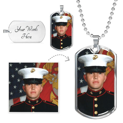 Engraved Dog Tag Necklace – Upload Your Photo, Honor Their Service - Gadget and Glam Shop