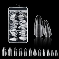 120Pcs Clear Gel X Manicure Tips - Seamless Stiletto/Coffin No Mark Fake Nails