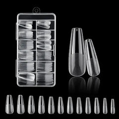 120Pcs Clear Gel X Manicure Tips - Seamless Stiletto/Coffin No Mark Fake Nails