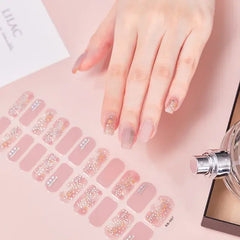 Semi Cured Gel Nail Wraps Full Cover Adhesive Manicure Decoration