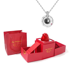 Rose and Projection Necklace With Gift Box