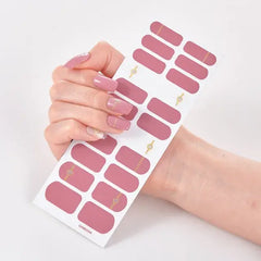 Semi Cured Gel Nail Wraps Full Cover Adhesive Manicure Decoration