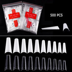 500Pcs White Clear French False Acrylic Nail Tips