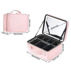 Chic Smart LED Cosmetic Case with Mirror - Spacious Travel Makeup Bag for Skincare and Beauty Essentials