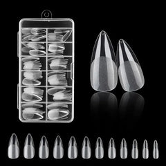 120Pcs Clear Gel X Manicure Tips - Seamless Stiletto/Coffin No Mark Fake Nails