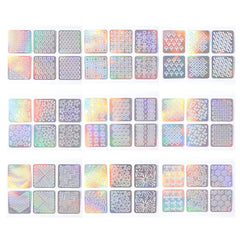 24 Sheets DIY Nail Art Sticker Set: 3D Laser, Hollow Design