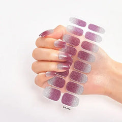 Semi Cured Gel Nail Wraps Full Cover Adhesive Manicure Decoration