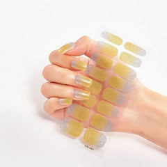 Semi Cured Gel Nail Wraps Full Cover Adhesive Manicure Decoration