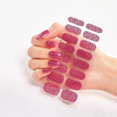 Semi Cured Gel Nail Wraps Full Cover Adhesive Manicure Decoration