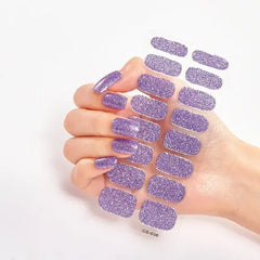 Semi Cured Gel Nail Wraps Full Cover Adhesive Manicure Decoration