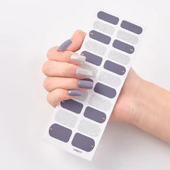 Semi Cured Gel Nail Wraps Full Cover Adhesive Manicure Decoration