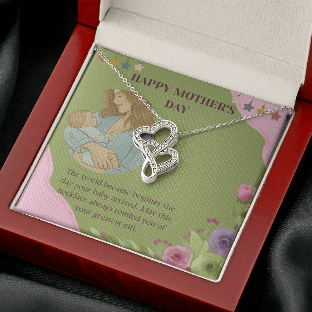 Welcome to the World – Heart - to - Heart Pendant Necklace for Mother's Day - Gadget and Glam Shop