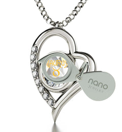 925 Sterling Silver Taurus Necklace Zodiac Heart Pendant 24k Gold Inscribed on Crystal