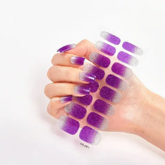 Semi Cured Gel Nail Wraps Full Cover Adhesive Manicure Decoration