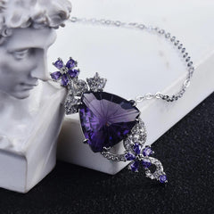 Luxury in Every Angle: Geometric Simulation Amethyst Necklace