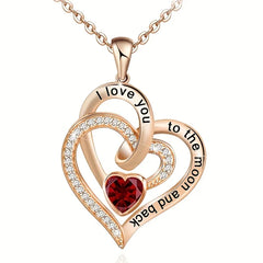 Elegant 2024 Heart Zircon Necklace in Rose Box - Perfect for Valentine's Day & Special Moments