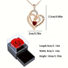 Elegant 2024 Heart Zircon Necklace in Rose Box - Perfect for Valentine's Day & Special Moments